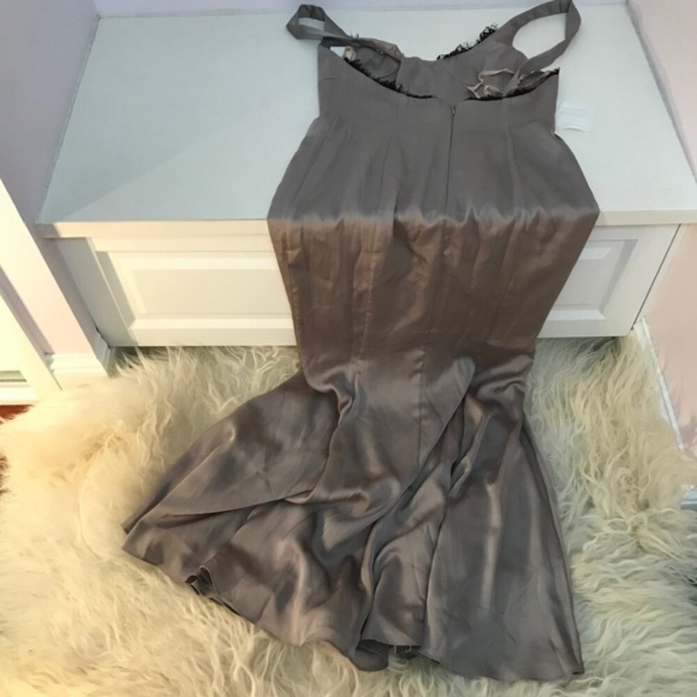 FAME AND PARTNERS Ara Satin Lace Trim Dress - Picture 4 of 7